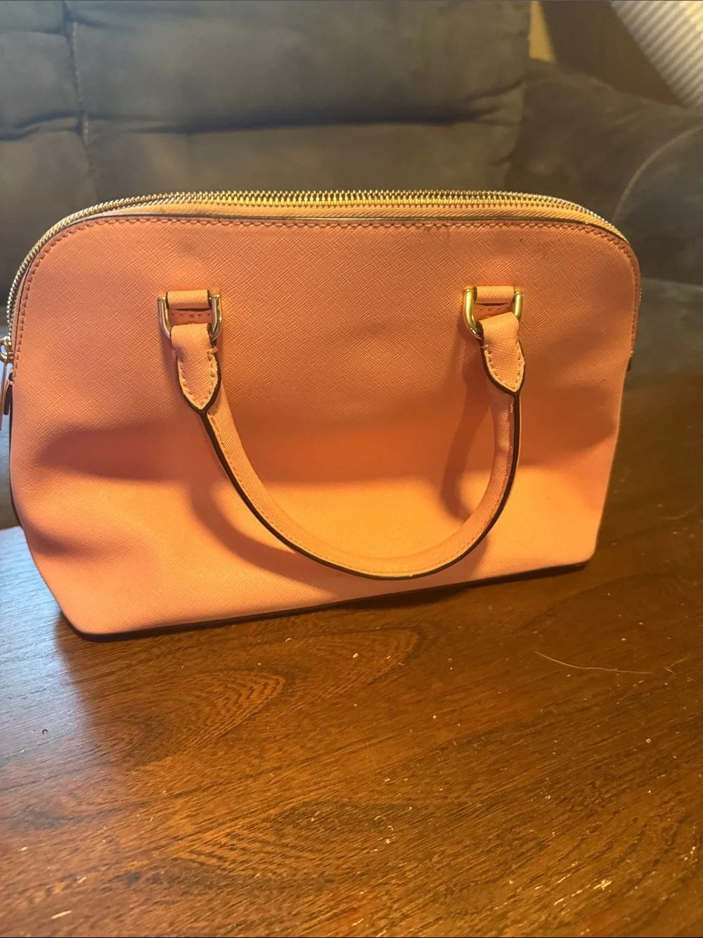 Michael Kors Orange Saffiano Dome Satchel - Gold Hardware